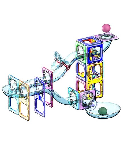 A Wooden Marble Run Game crafted from smooth, durable clear plastic.