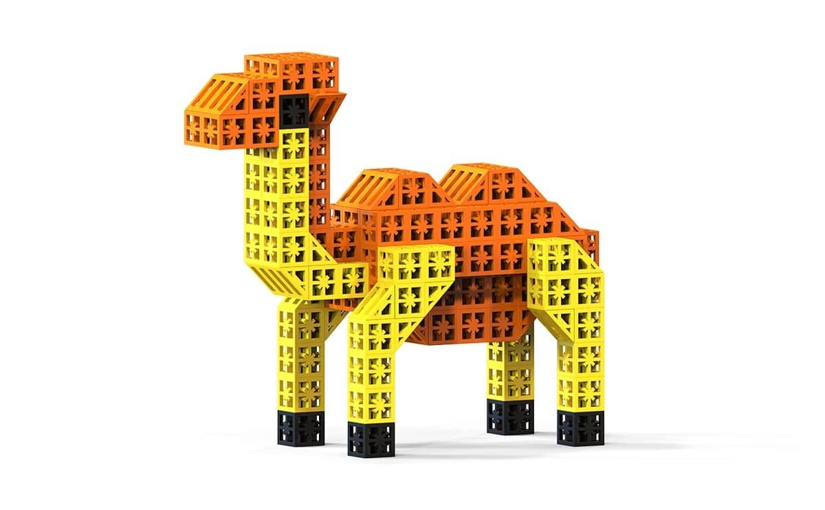 Camel Bricks made from six-sided pluggable components