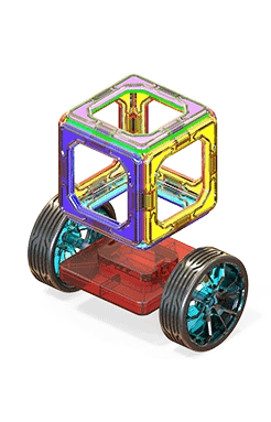 Wheels enable the construction of car bricks