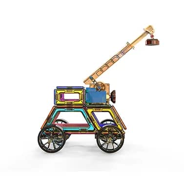 Car building bricks set with wheels and axles for kids to build custom vehicles