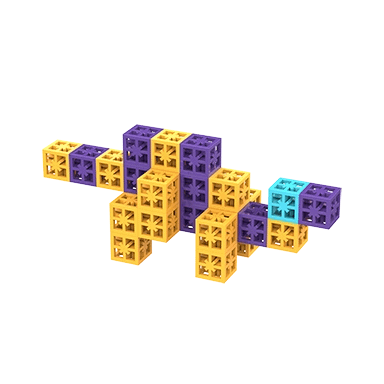 Velociraptor Toy Made from Cubic Bricks