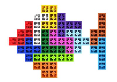 Creating a vibrant fish model using 6-sided pluggable building blocks