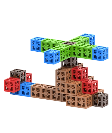 Helicopter Toys Made from Cubic Bricks