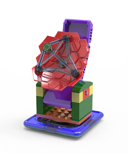 The radar toy in the Supercar Brickset features a 360° rotating display,