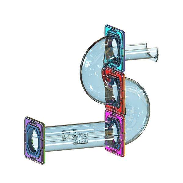 Seamless interlocking mechanism between magnetic blocks and connecting tubes