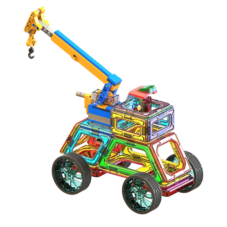 Crane Toy Made from Building Bricks