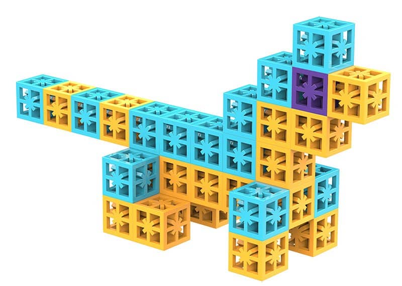 The dinosaur brick set features detailed designs and themes