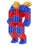 robot toys feature modular design, crafted with interlocking building blocks.