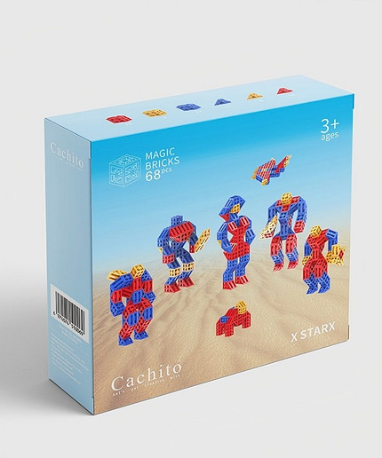 A robot-building toy featuring 16x16x16mm blocks and split cubes, offering diverse educational benefits.